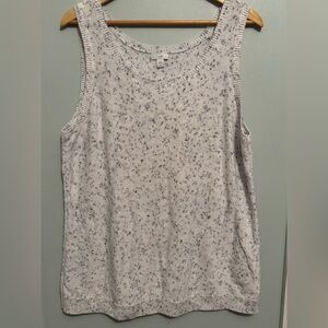 J. Jill Gray Speckled Tank Top Sweater 100% cotton Sz L/tall
